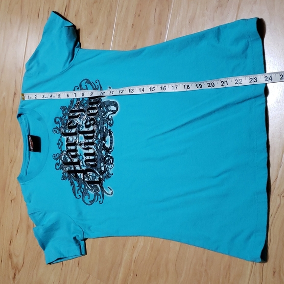 ❤ HARLEY-DAVIDSON | Live to Ride. Ride to Live. TEAL T-Shirt - Picture 6 of 11